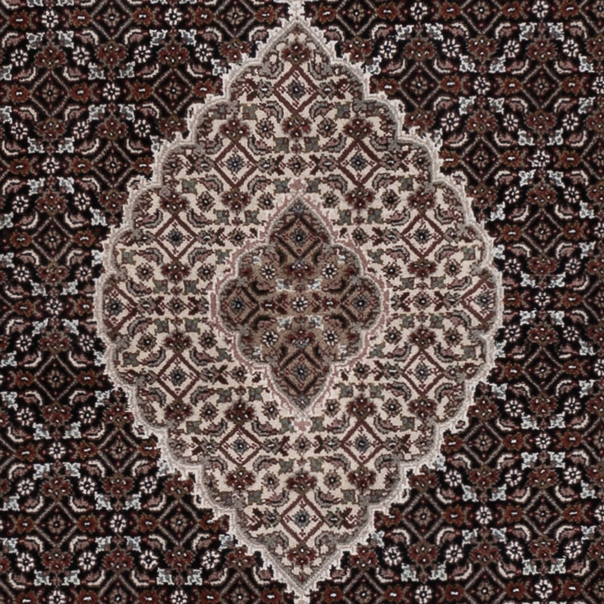 Orientalsk tæppe - Tabriz - 204 x 141 cm - mørkegrå
