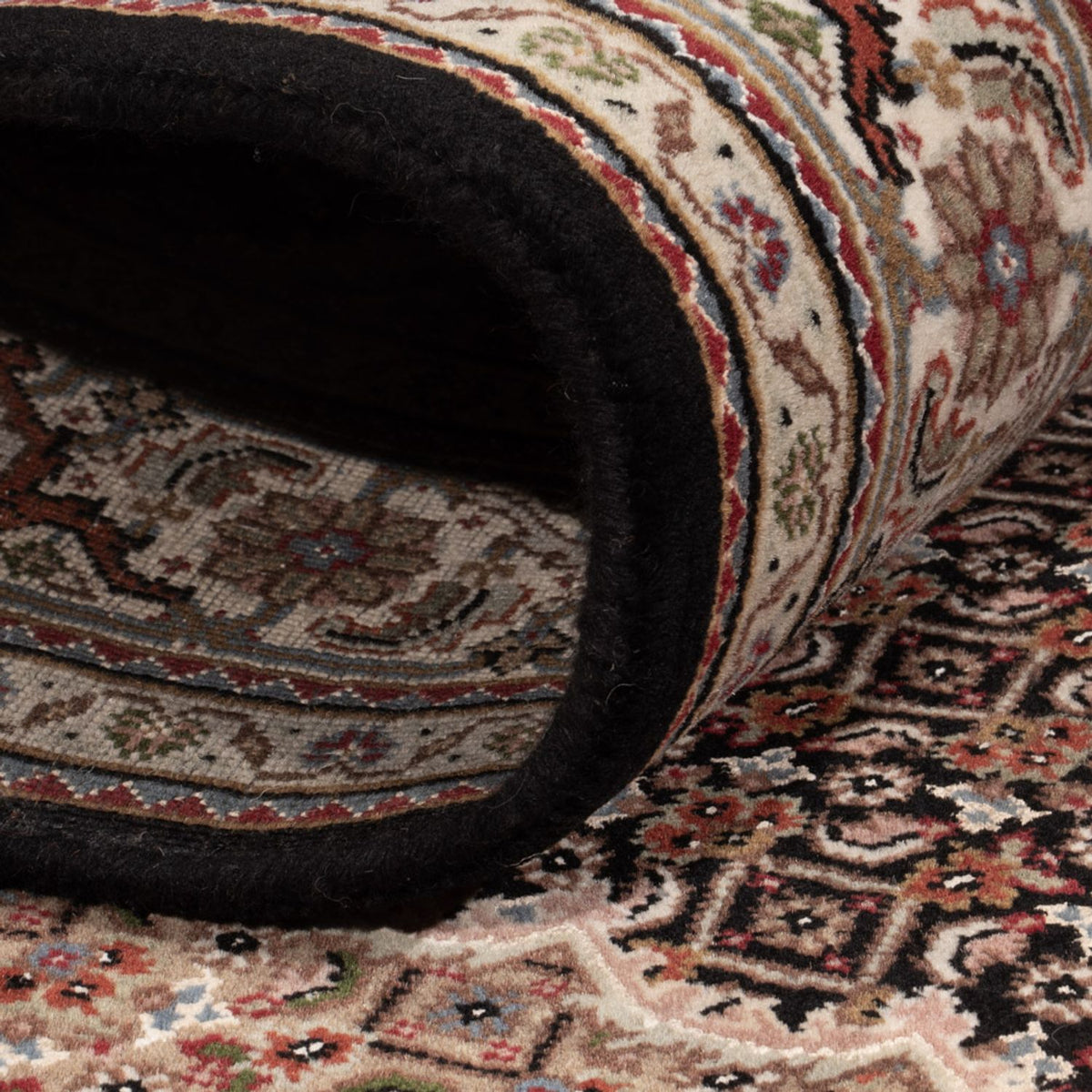 Orientalsk tæppe - Tabriz - 204 x 142 cm - mørkegrå