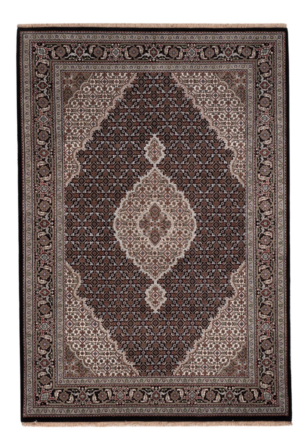 Orientalsk tæppe - Tabriz - 205 x 143 cm - mørkegrå