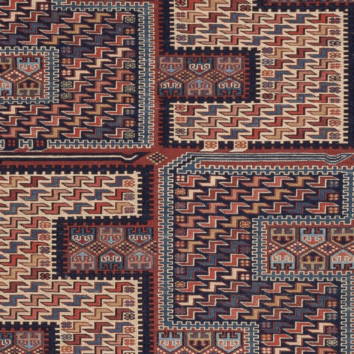 Kelim Teppich - Oriental - Soumak - 207 x 165 cm - dunkelbeige