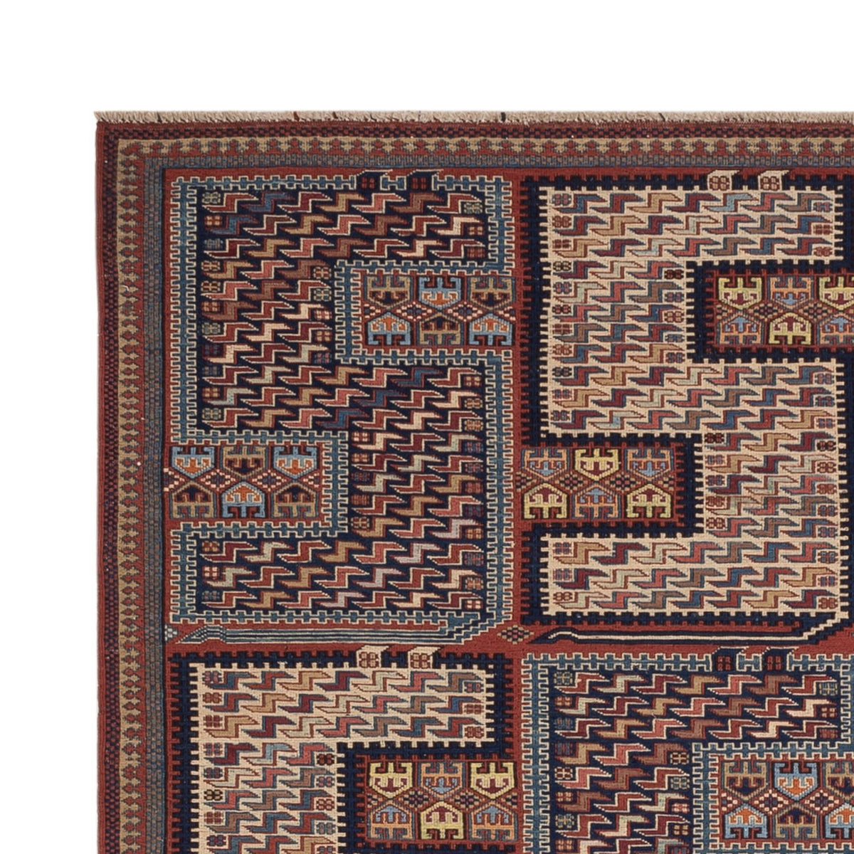 Kelim-tæppe - orientalsk - Soumak - 205 x 166 cm - mørk beige