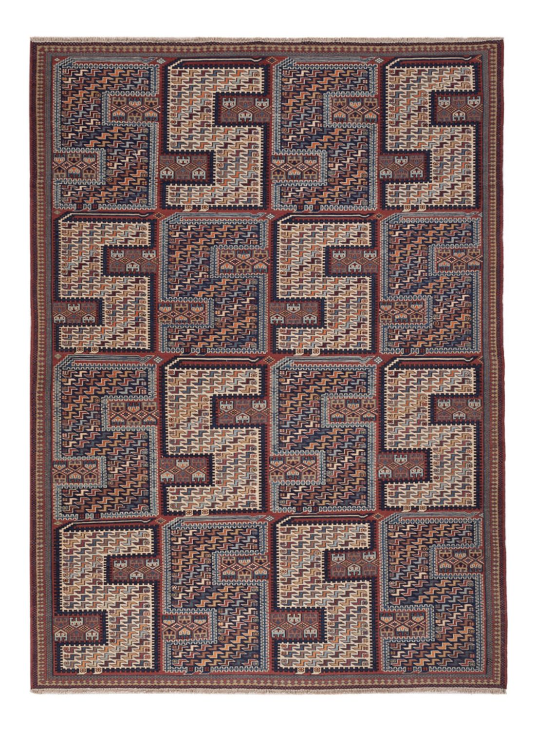 Kelim-tæppe - orientalsk - Soumak - 214 x 155 cm - mørk beige