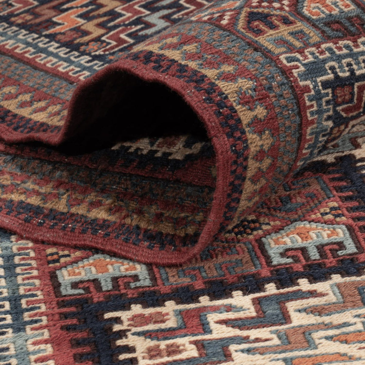 Kelim-tæppe - orientalsk - Soumak - 214 x 155 cm - mørk beige