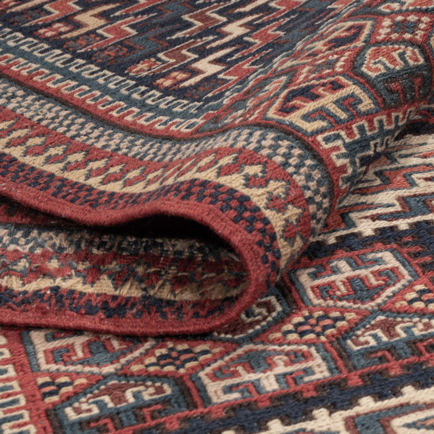 Kelim-tæppe - orientalsk - Soumak - 208 x 165 cm - mørk beige
