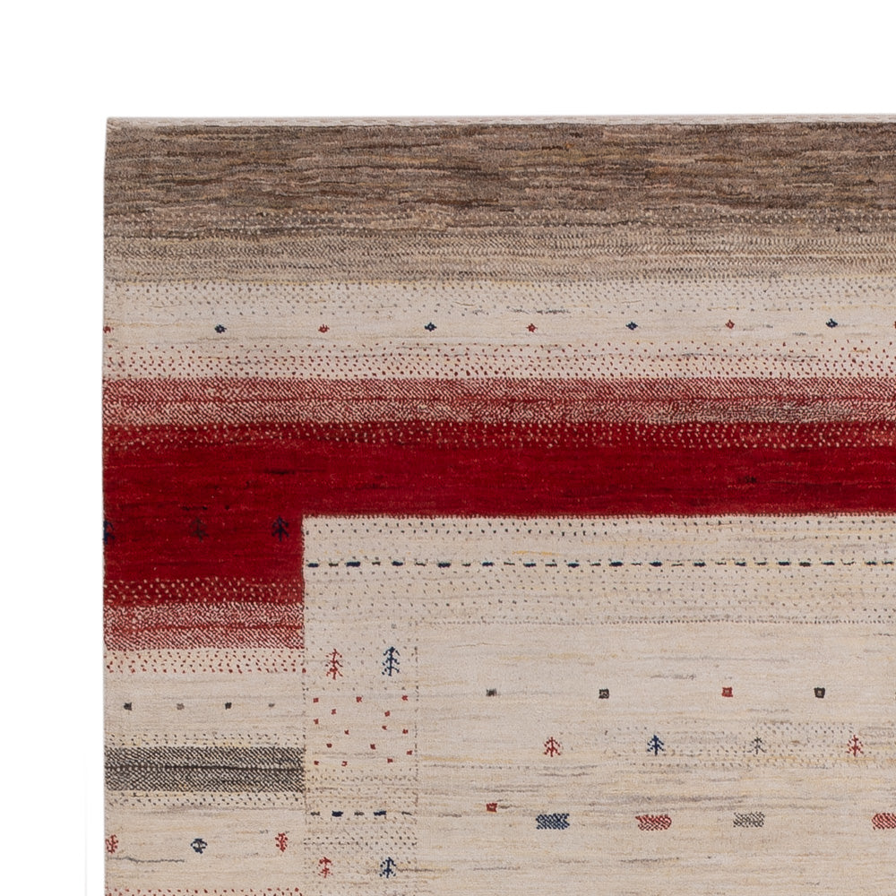 Gabbeh-tæppe - Loribaft Indus - 242 x 176 cm - lys beige