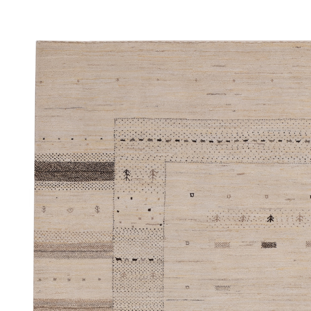Gabbeh-tæppe - Loribaft Indus - 245 x 174 cm - lys beige