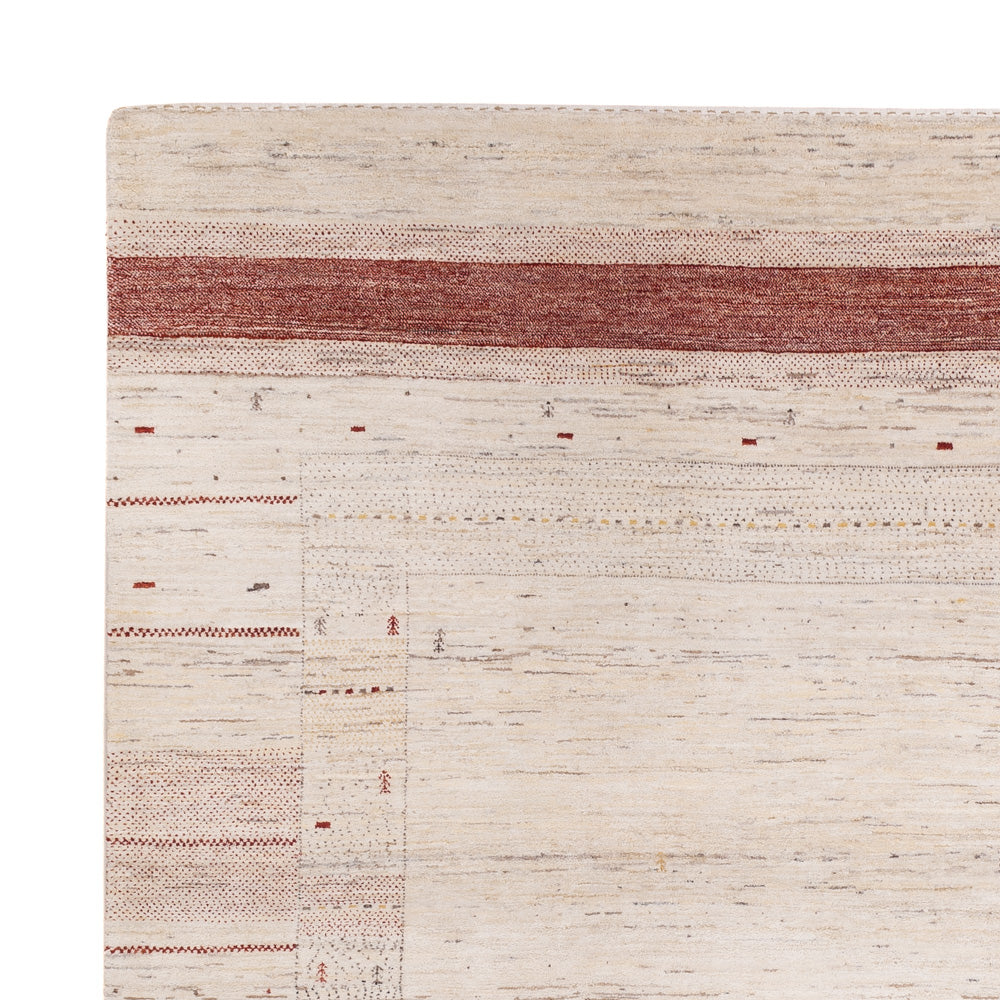 Gabbeh-tæppe - Loribaft Indus firkantet  - 246 x 249 cm - lys beige