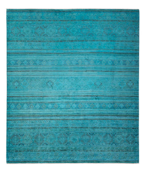 Designer tæppe - 294 x 248 cm - turkis