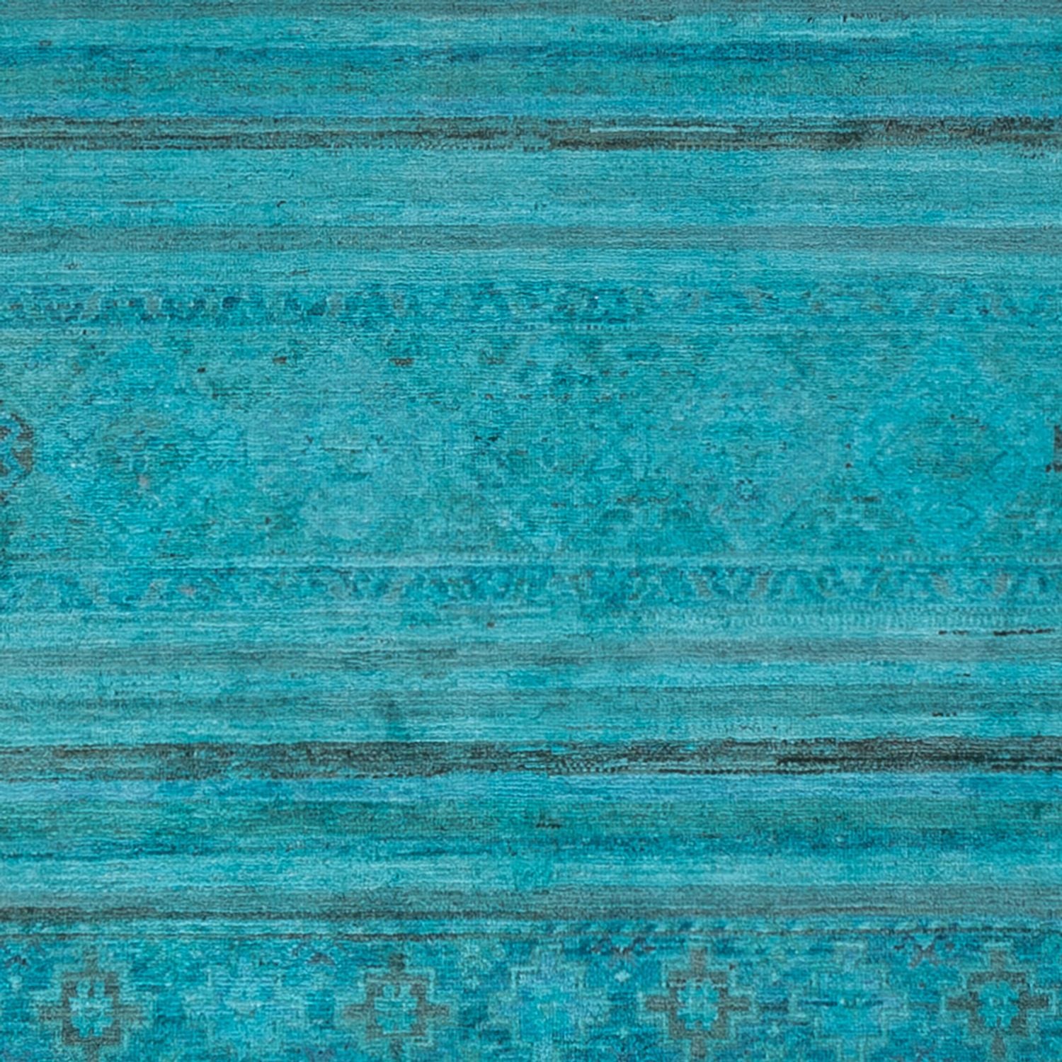 Designer tæppe - 294 x 248 cm - turkis