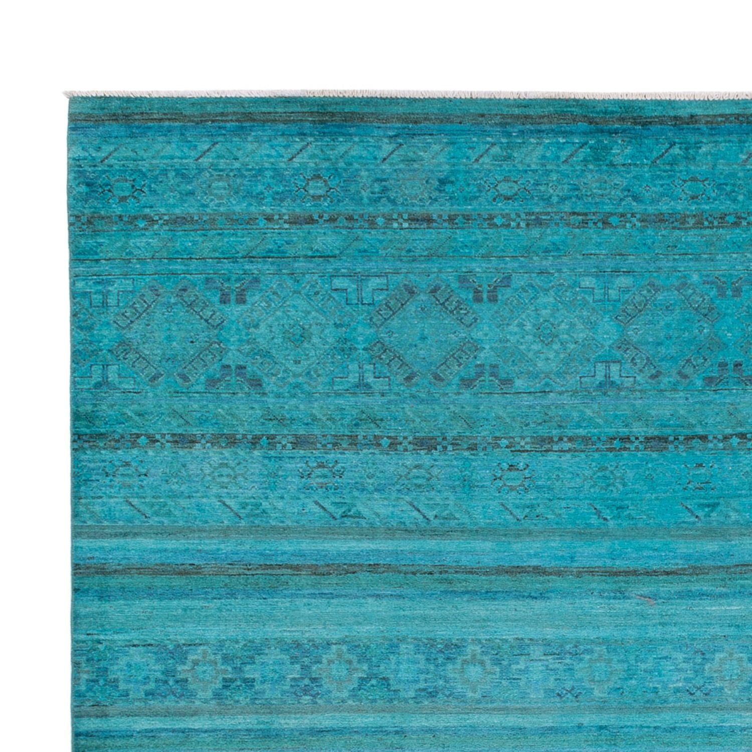 Designer tæppe - 294 x 248 cm - turkis
