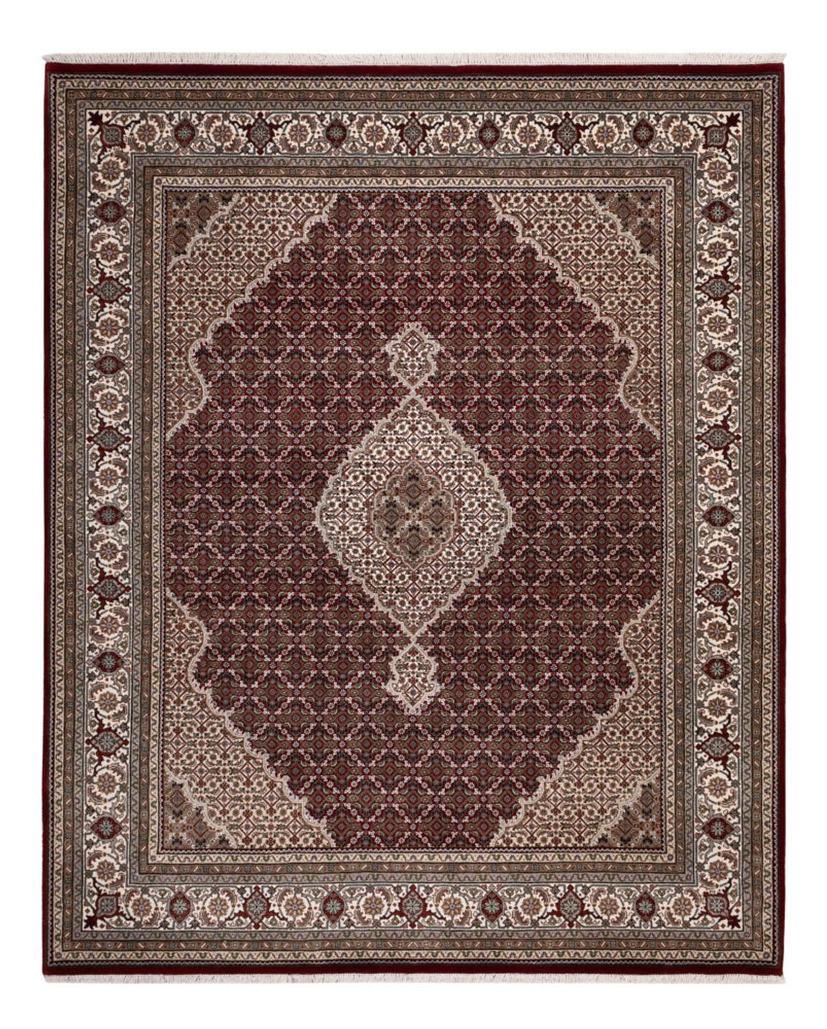 Orientalsk tæppe - Tabriz - 256 x 205 cm - mørk beige