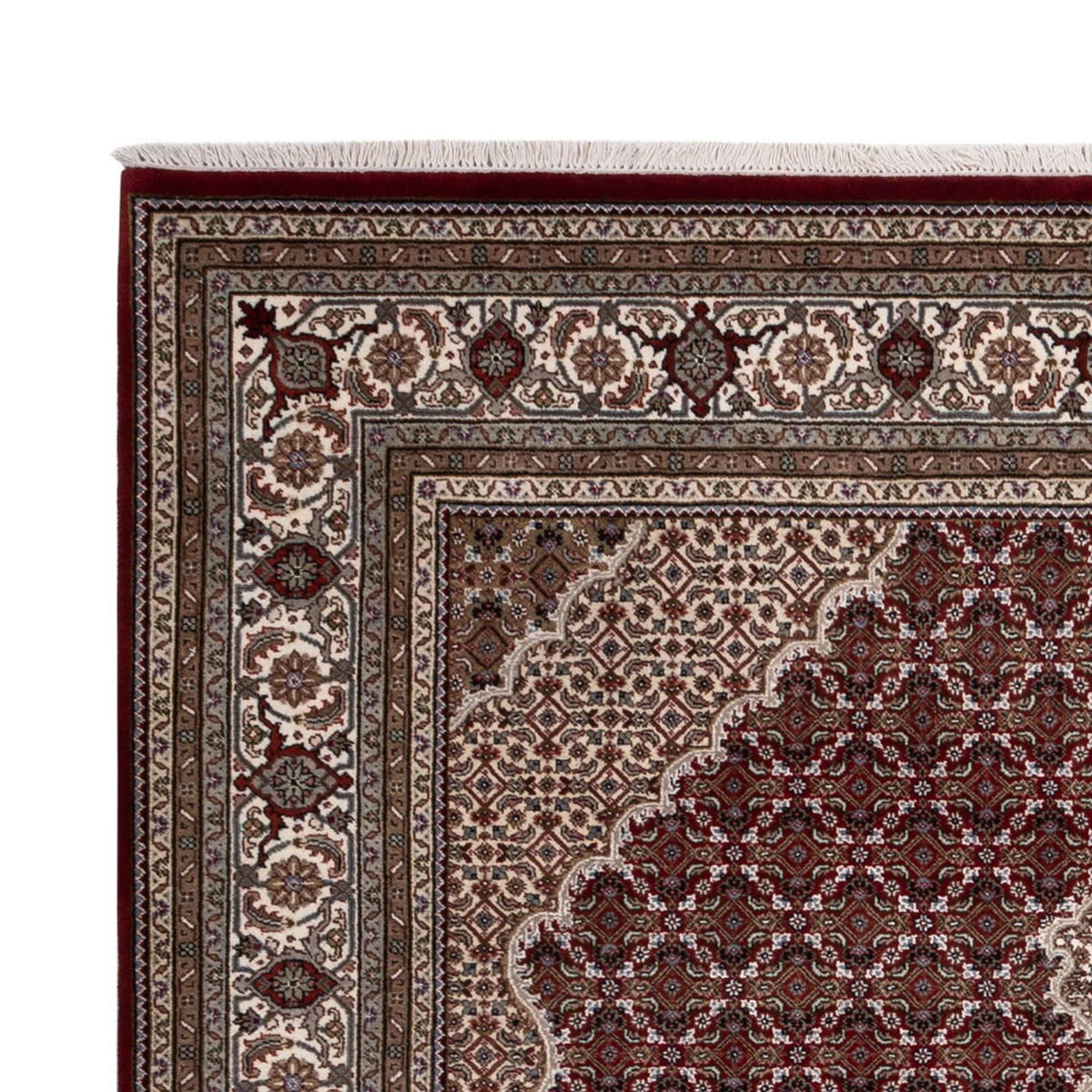 Orientalsk tæppe - Tabriz - 256 x 205 cm - mørk beige