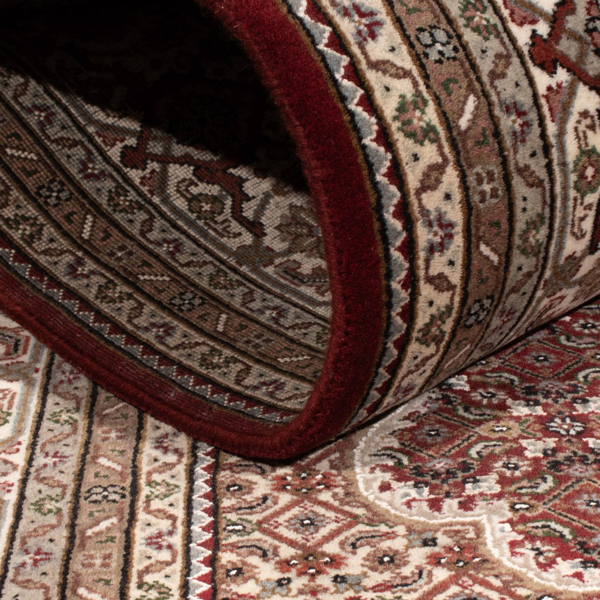 Orientalsk tæppe - Tabriz - 256 x 205 cm - mørk beige