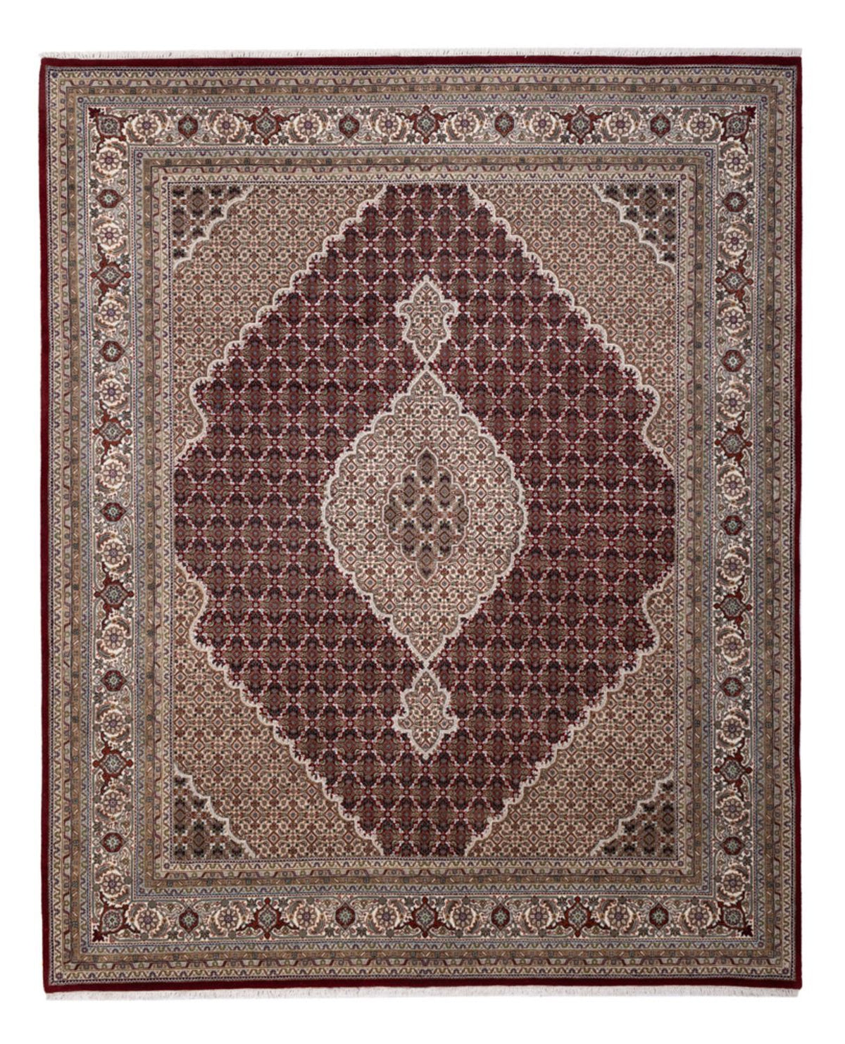 Orientalsk tæppe - Tabriz - 306 x 248 cm - mørk beige