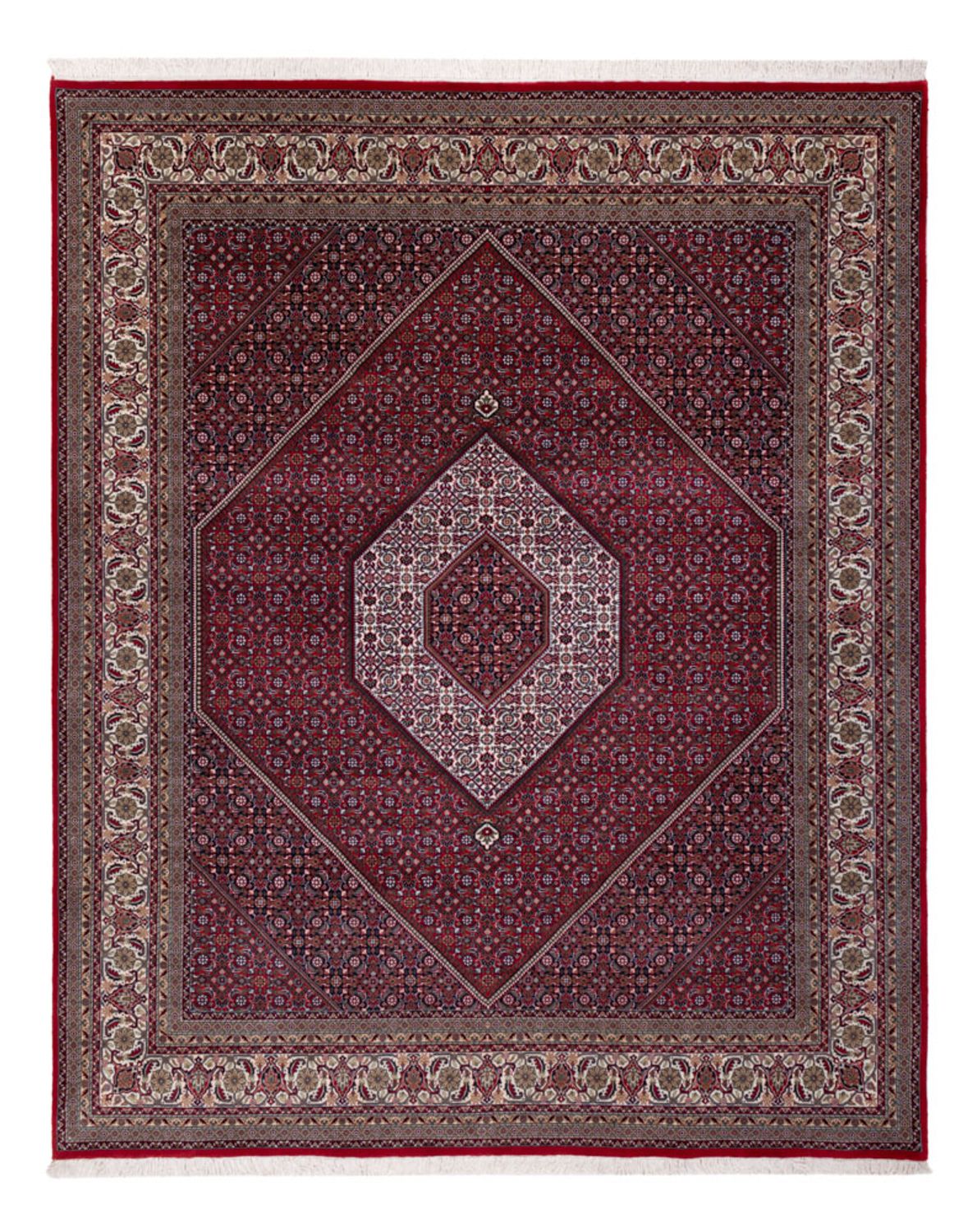 Orientalsk tæppe - Bijar - Indus - 300 x 247 cm - mørkerød