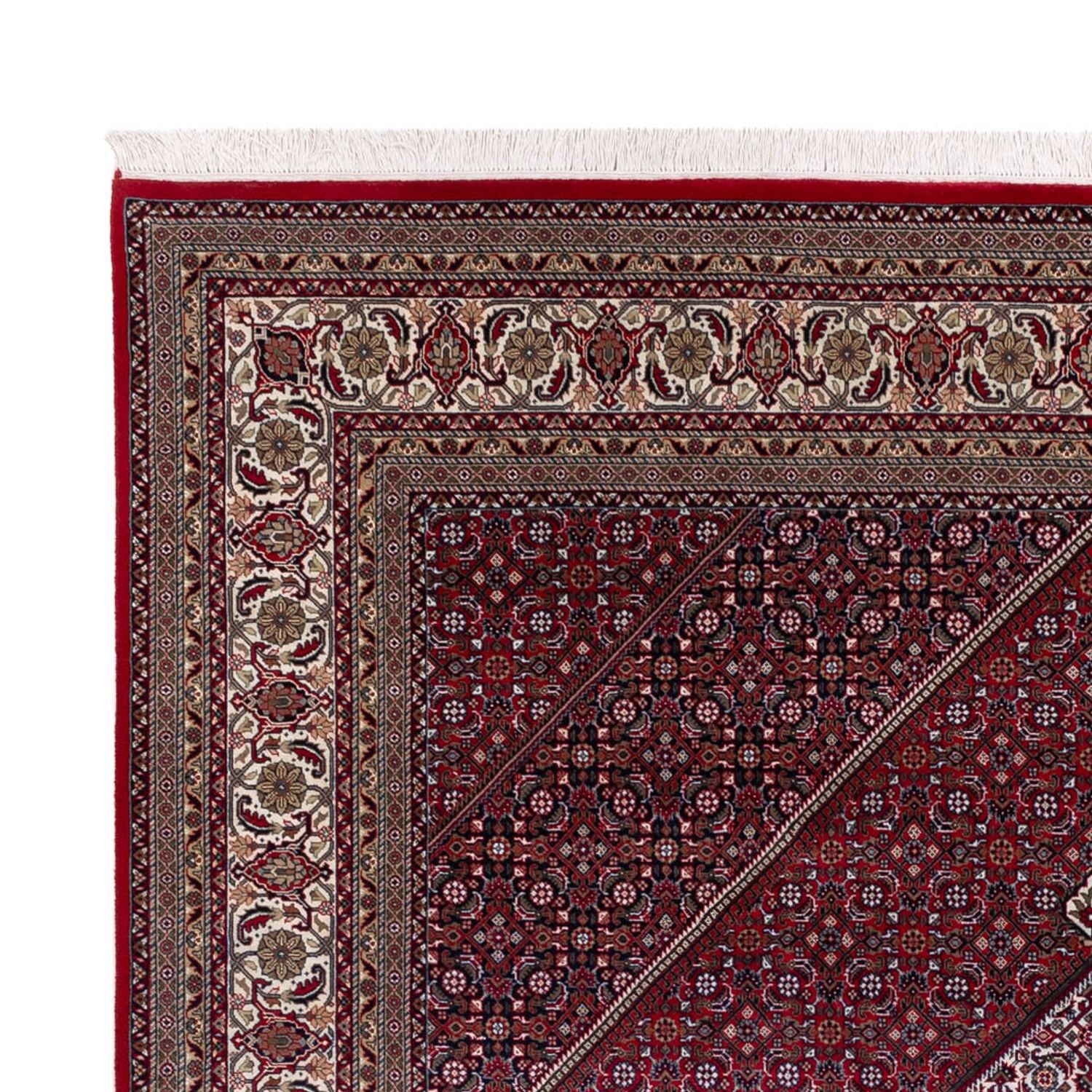 Orientalsk tæppe - Bijar - Indus - 300 x 247 cm - mørkerød