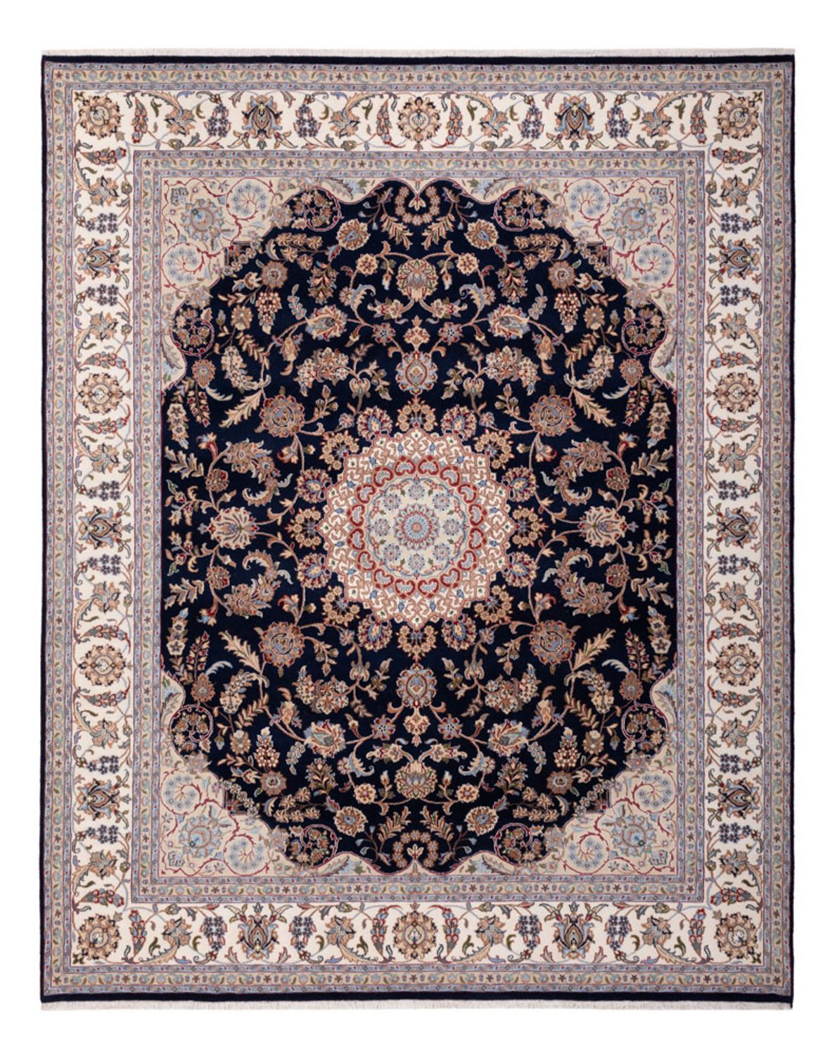 Orientalsk tæppe - Nain - Indus - 309 x 251 cm - mørkeblå