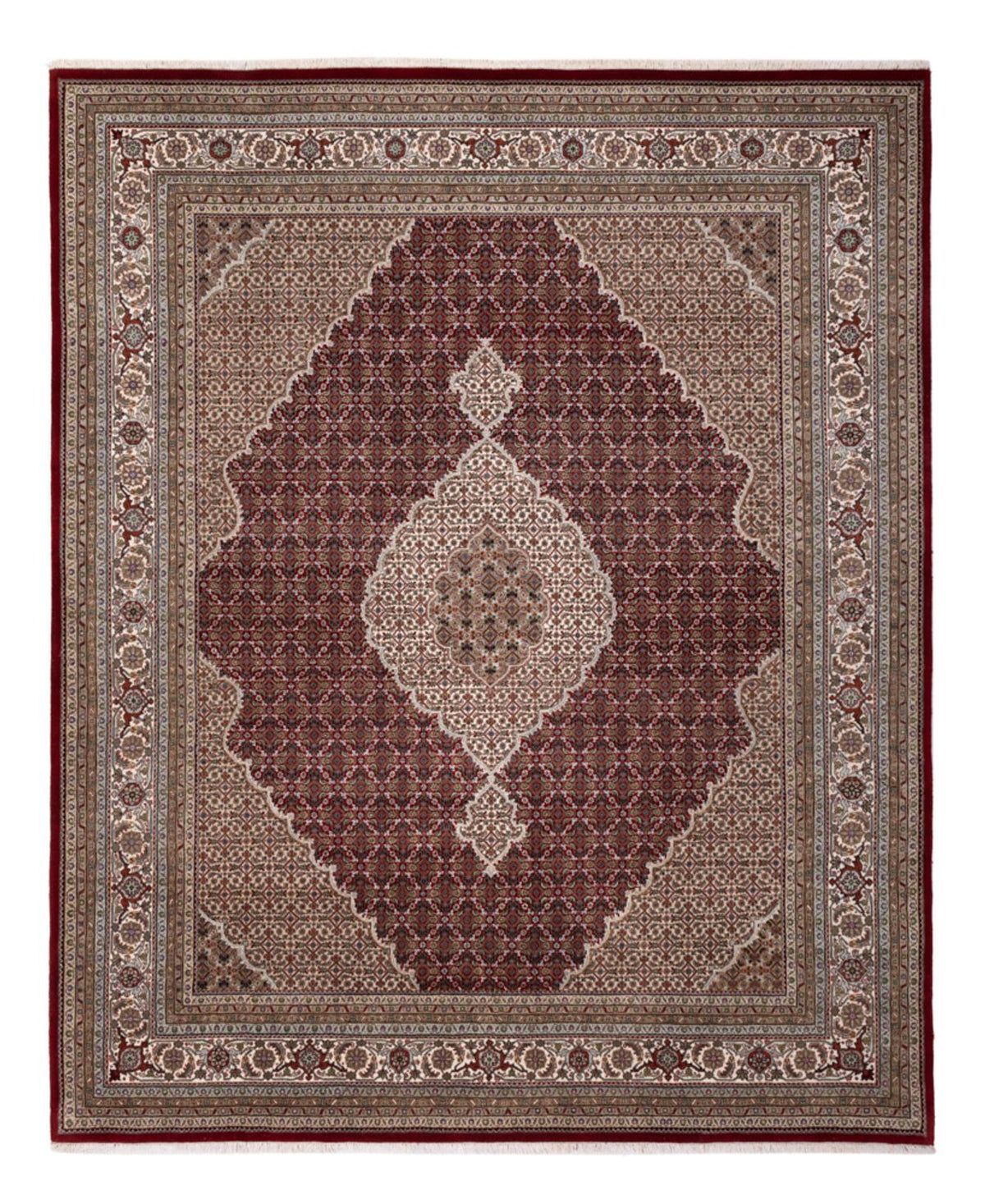 Orientalsk tæppe - Tabriz - 303 x 253 cm - mørk beige