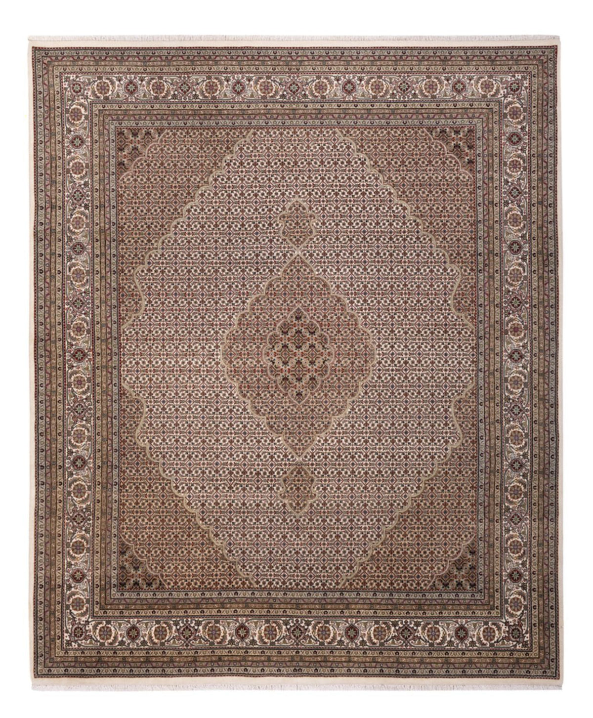 Orientalsk tæppe - Tabriz - 304 x 249 cm - mørk beige
