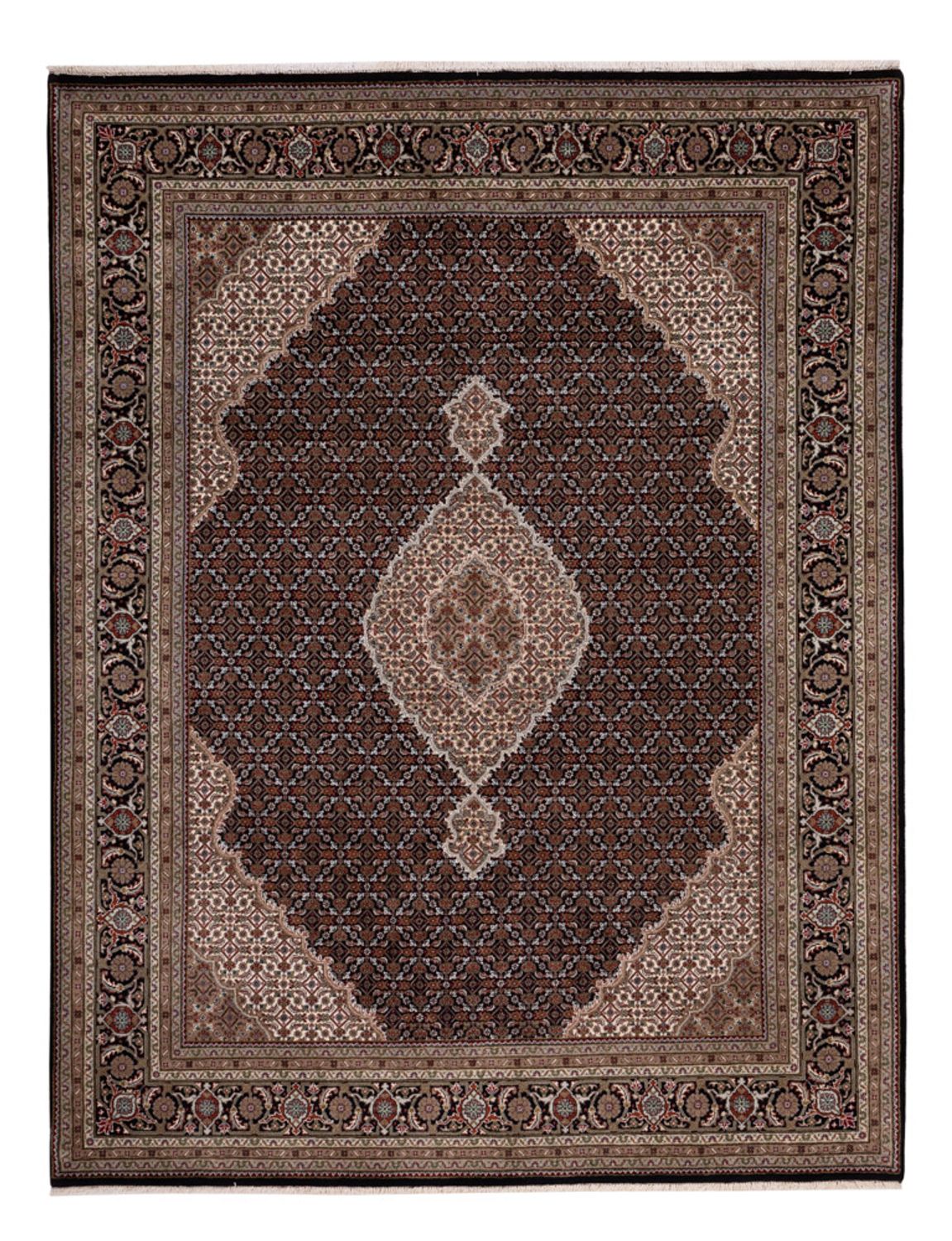 Orientalsk tæppe - Tabriz - 259 x 203 cm - mørk beige