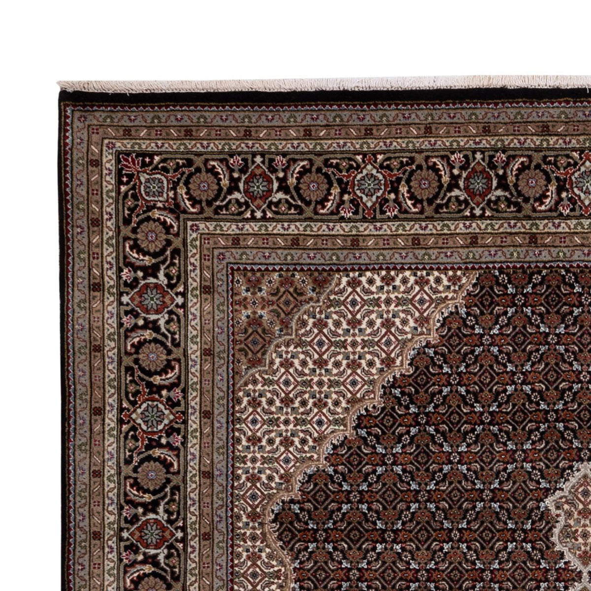 Orientalsk tæppe - Tabriz - 259 x 203 cm - mørk beige