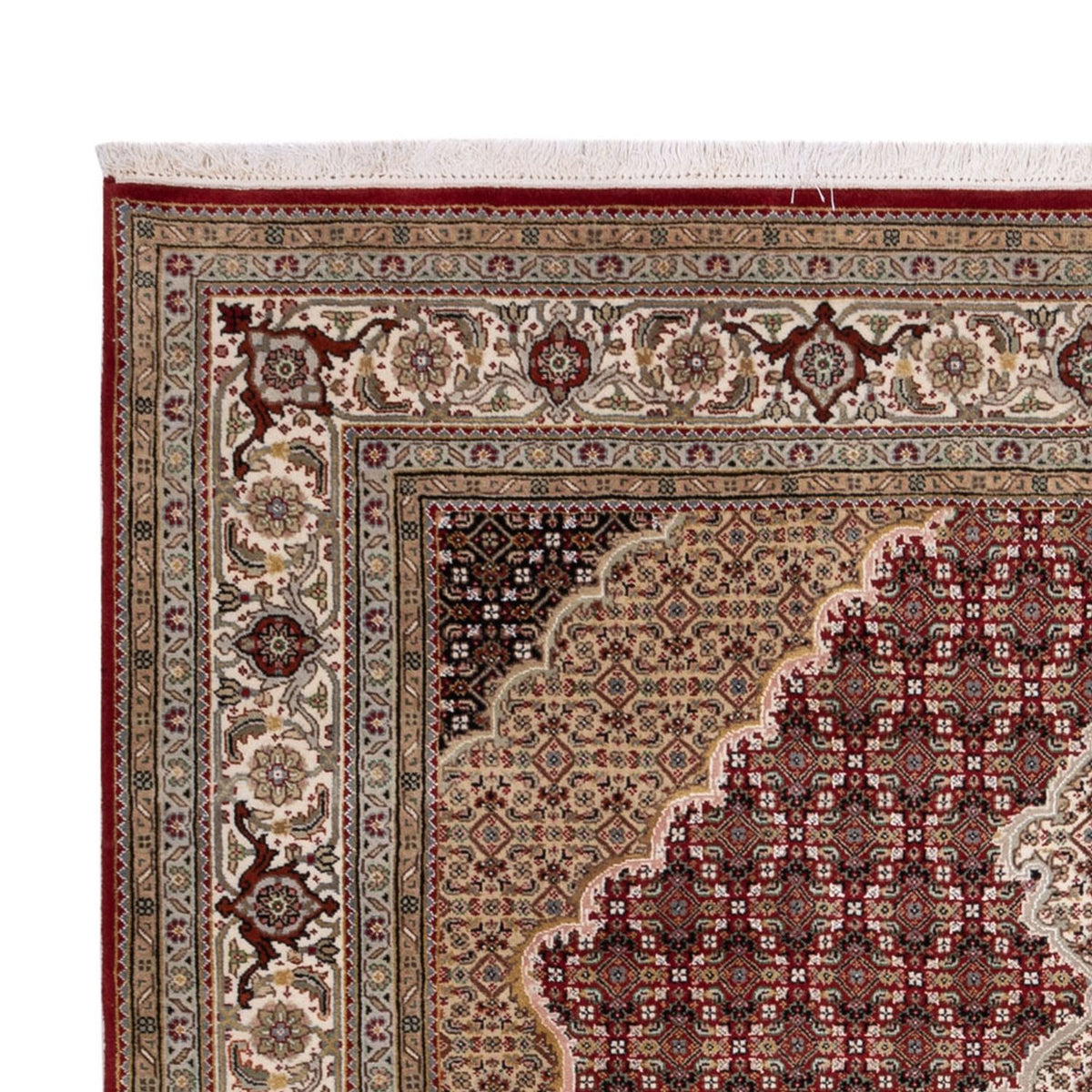 Orientalsk tæppe - Tabriz - 255 x 198 cm - mørk beige
