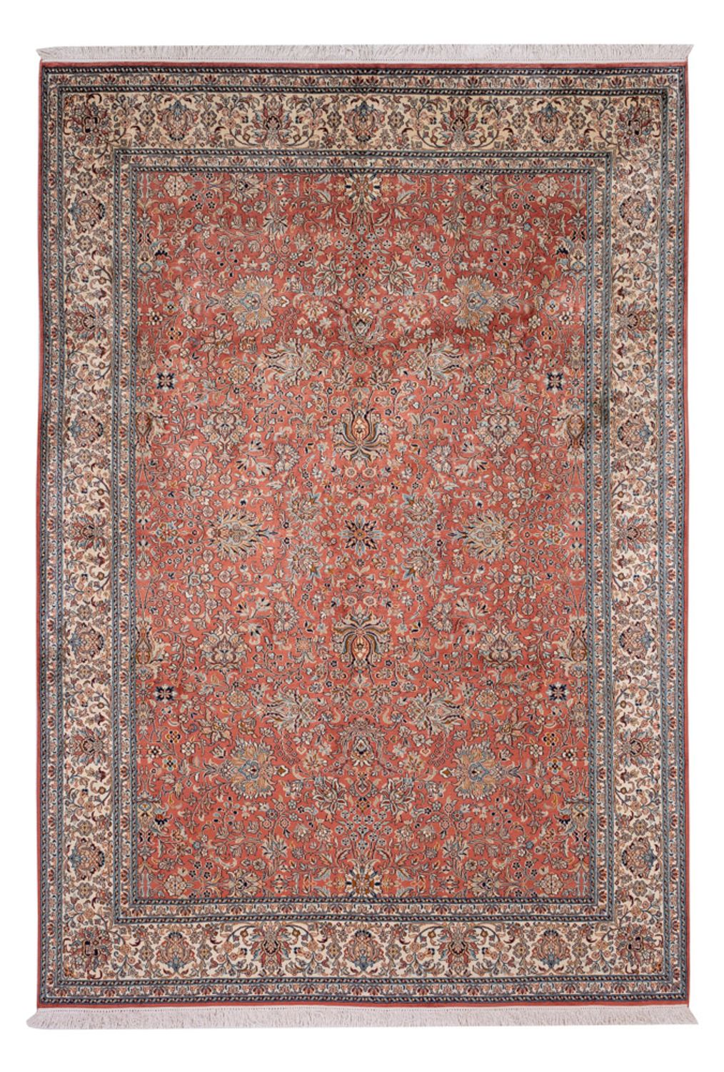 Silketæppe - Kashmir Silk - 268 x 184 cm - lysrød