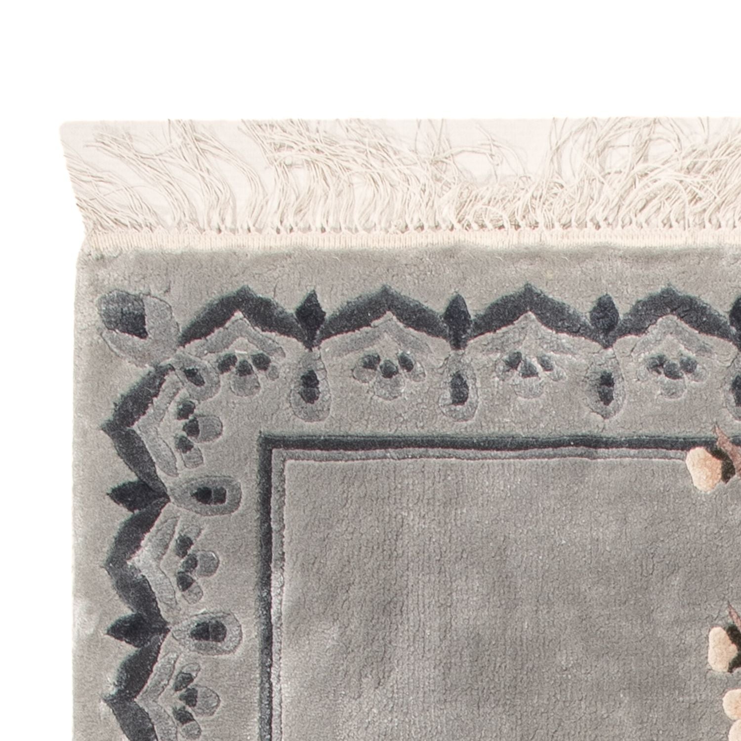 Silketæppe - China Silk - 124 x 60 cm - sølv