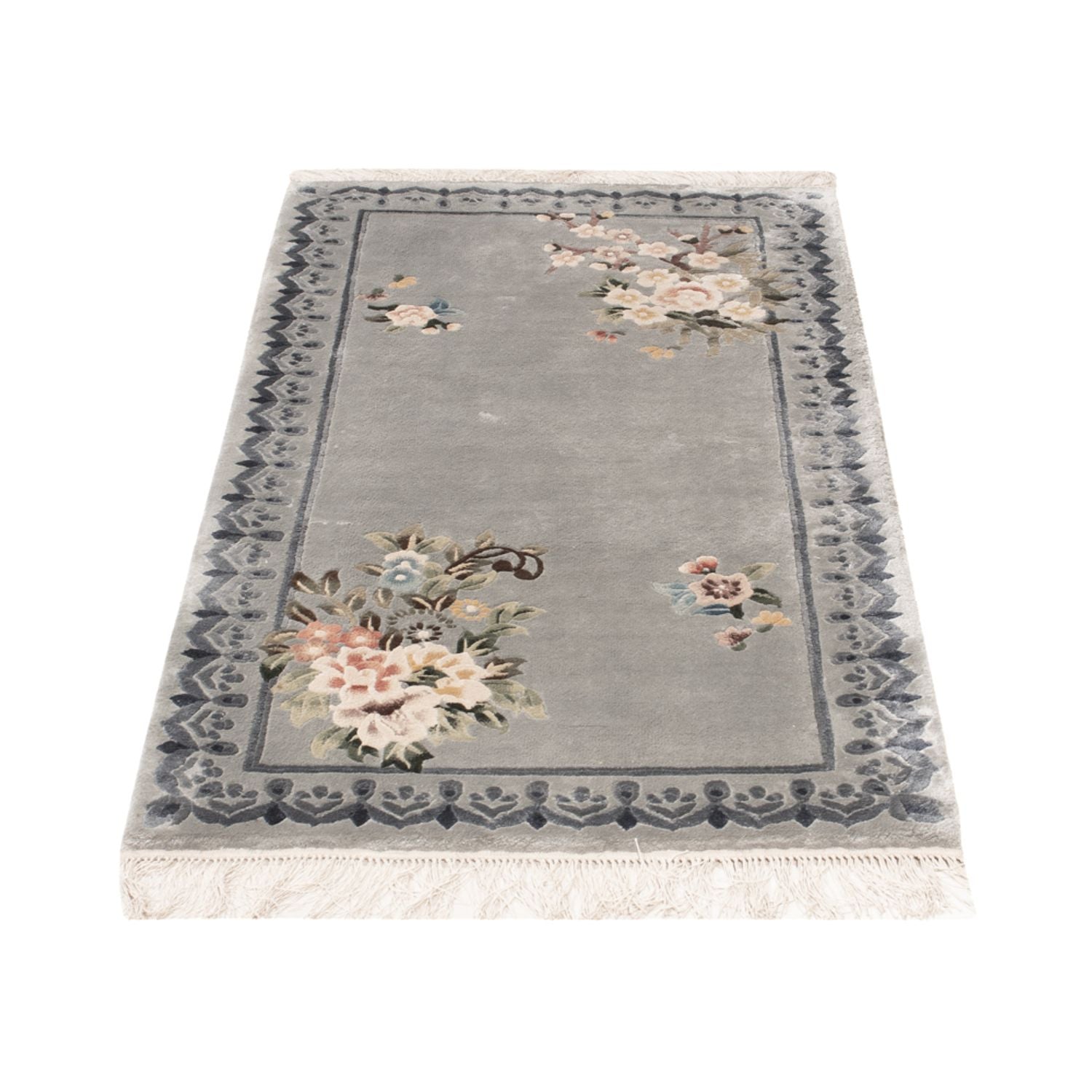Silketæppe - China Silk - 124 x 60 cm - sølv