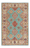 Kazak Tæppe 91x150cm - Orientalsk tæppe - Rektangulær / Lyseblå / 91 x 150 cm Rektangulær