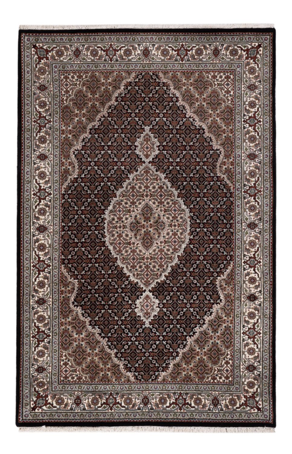 Orientalsk tæppe - Tabriz - 188 x 123 cm - mørk beige