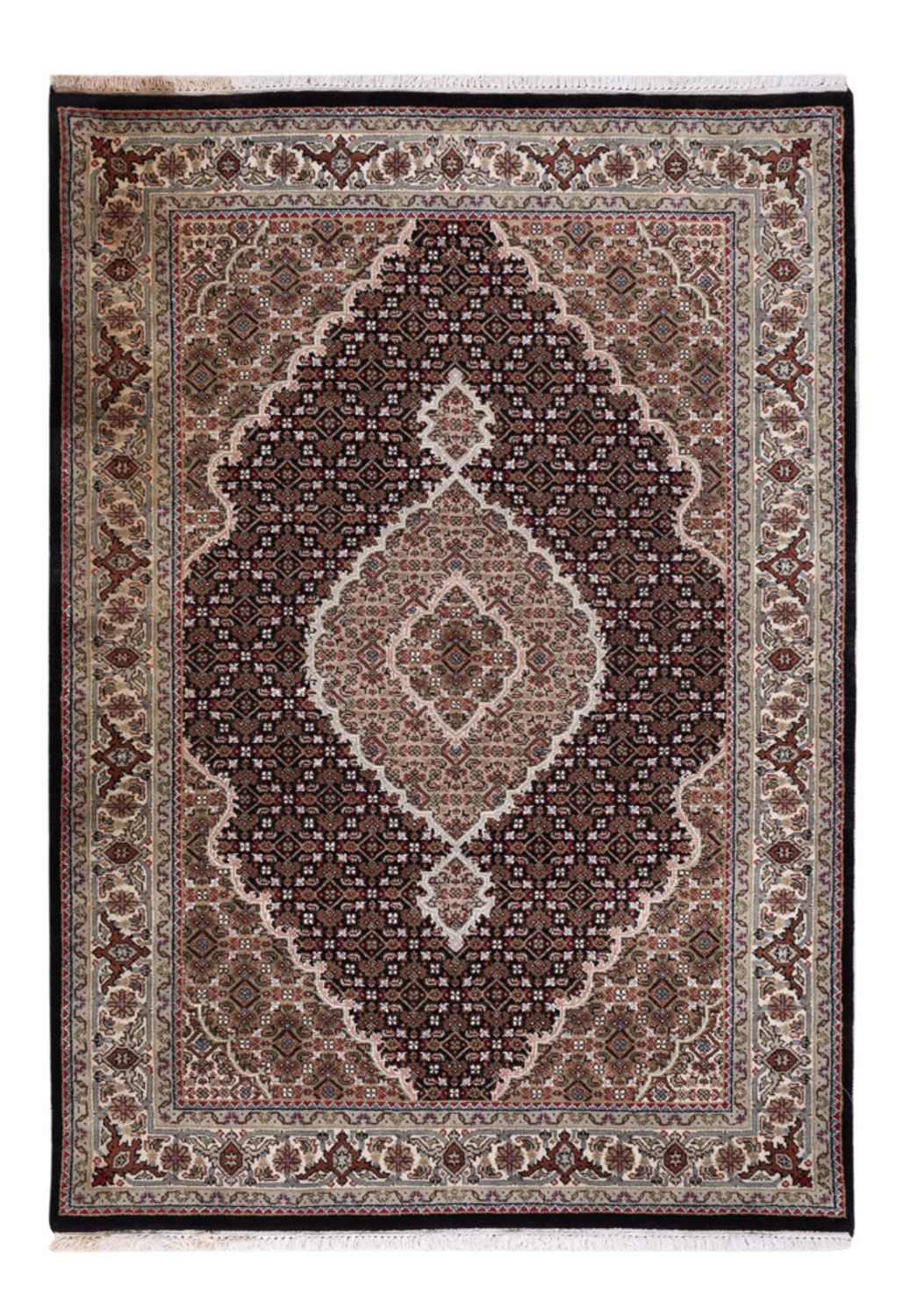Orientalsk tæppe - Tabriz - 184 x 127 cm - mørk beige