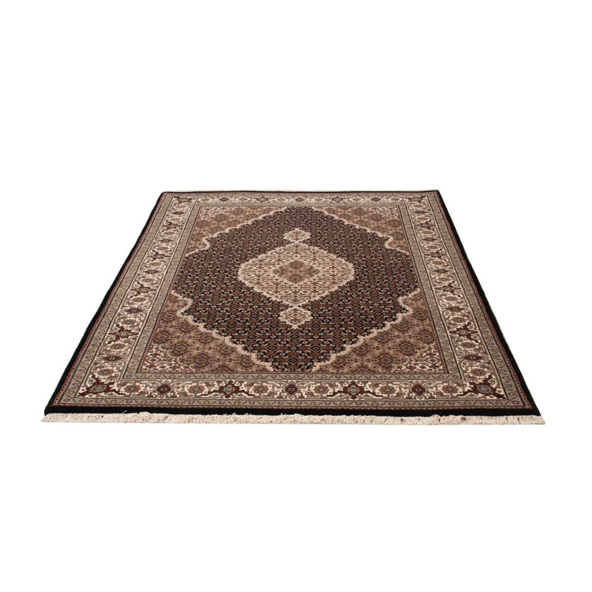 Orientalsk tæppe - Tabriz - 184 x 124 cm - mørk beige