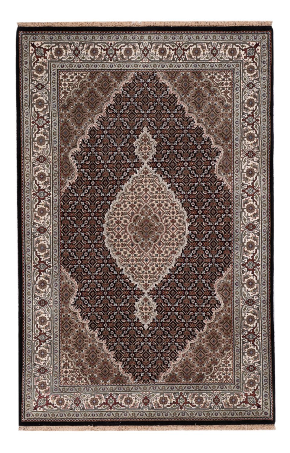 Orientalsk tæppe - Tabriz - 188 x 123 cm - mørk beige