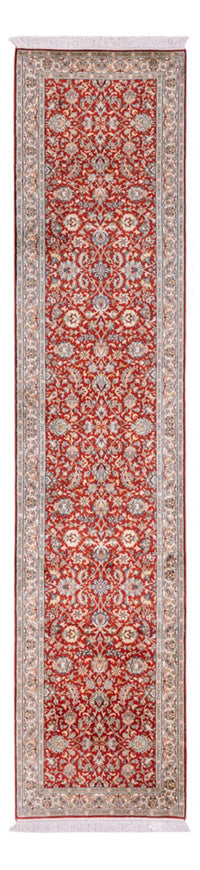 Løber Silketæppe - Kashmir Silk - 363 x 79 cm - rød
