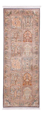 Løber Silketæppe - Kashmir Silk - 236 x 80 cm - mørk beige