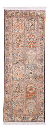 Løber Silketæppe - Kashmir Silk - 236 x 80 cm - mørk beige