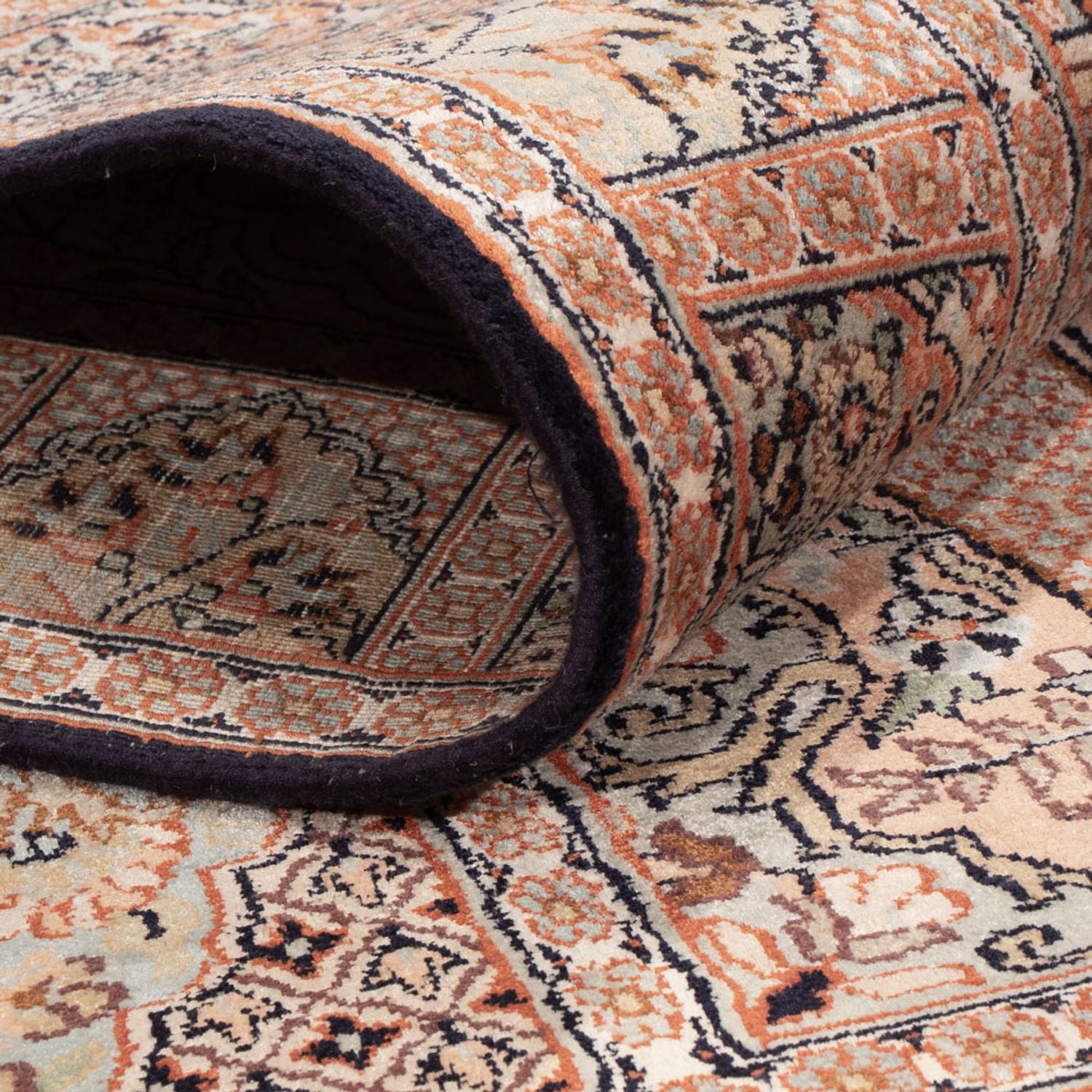 Løber Silketæppe - Kashmir Silk - 236 x 80 cm - mørk beige