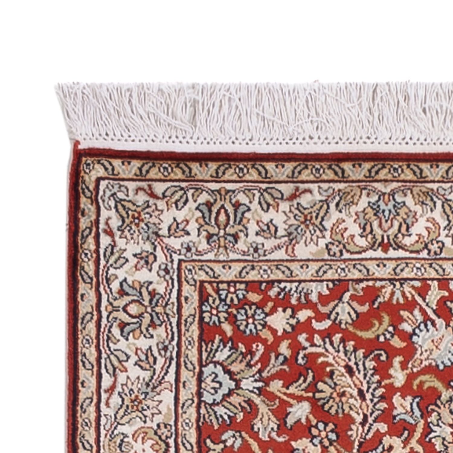 Løber Silketæppe - Kashmir Silk - 241 x 76 cm - rød