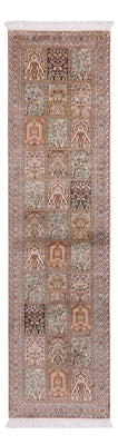 Løber Silketæppe - Kashmir Silk - 304 x 79 cm - mørk beige