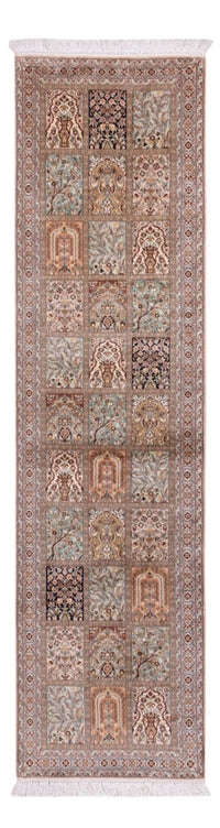 Løber Silketæppe - Kashmir Silk - 304 x 79 cm - mørk beige