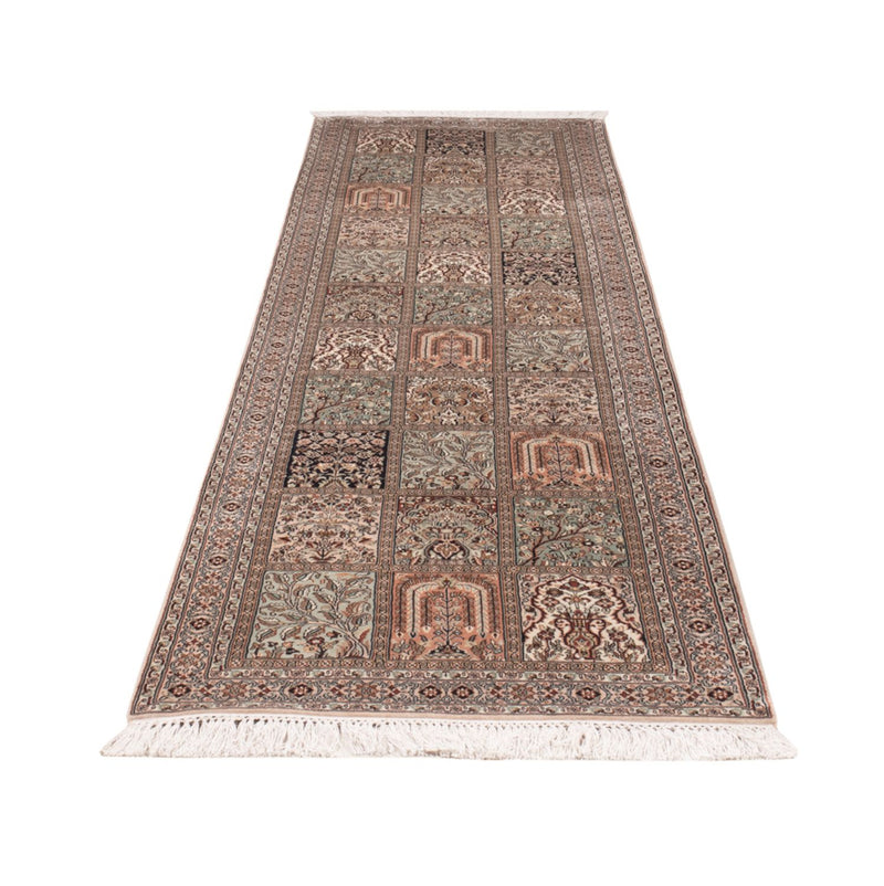 Løber Silketæppe - Kashmir Silk - 304 x 79 cm - mørk beige