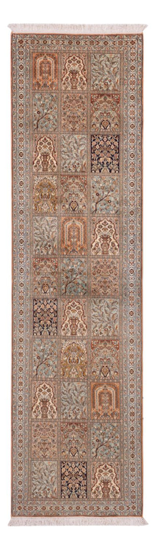 Løber Silketæppe - Kashmir Silk - 301 x 77 cm - mørk beige