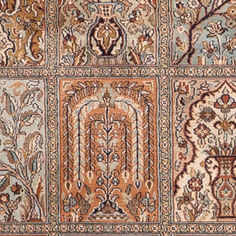 Løber Silketæppe - Kashmir Silk - 301 x 77 cm - mørk beige