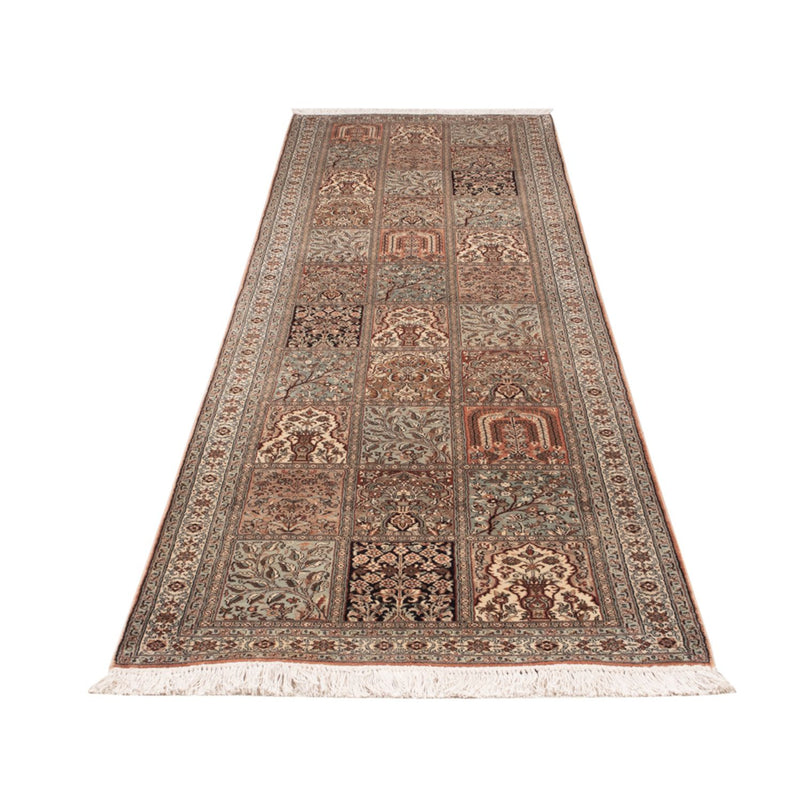 Løber Silketæppe - Kashmir Silk - 301 x 77 cm - mørk beige