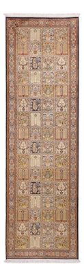 Løber Silketæppe - Kashmir Silk - 280 x 77 cm - mørk beige