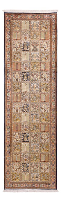 Løber Silketæppe - Kashmir Silk - 280 x 77 cm - mørk beige