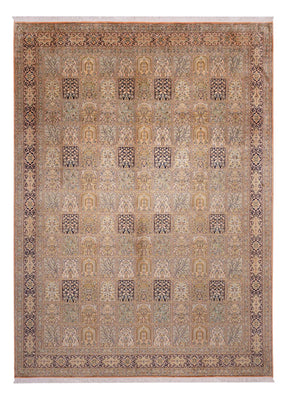 Silketæppe - Kashmir Silk - 378 x 273 cm - mørk beige