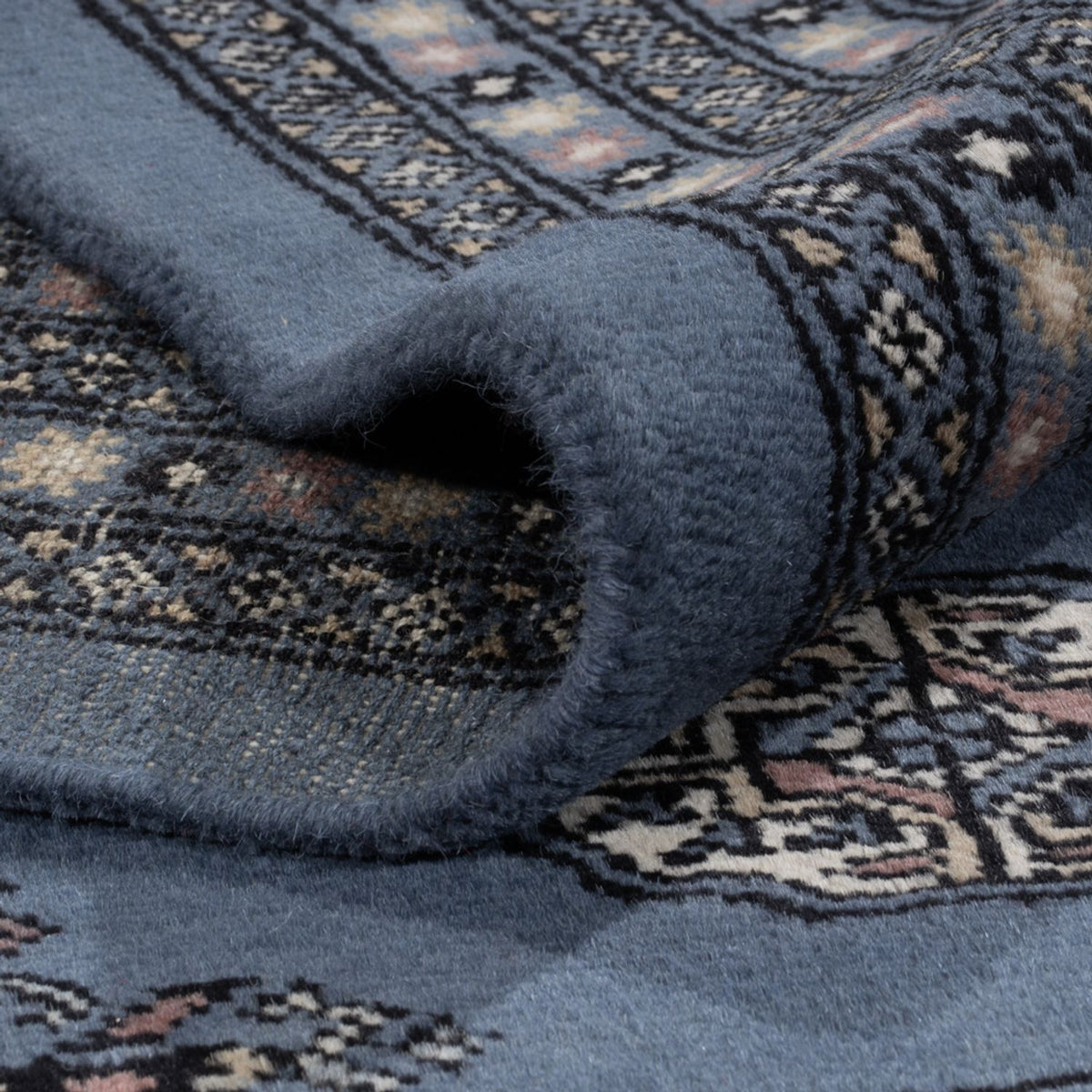 Afghansk tæppe - Bukhara - 344 x 248 cm - blå