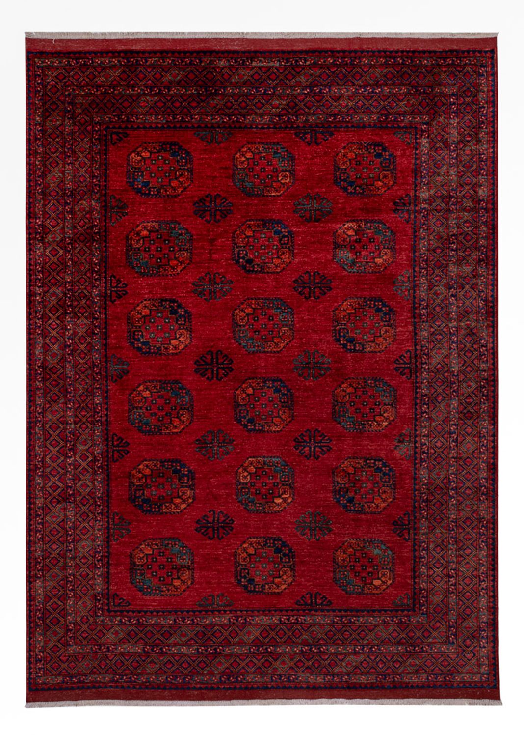 Afghansk tæppe - 346 x 256 cm - rød